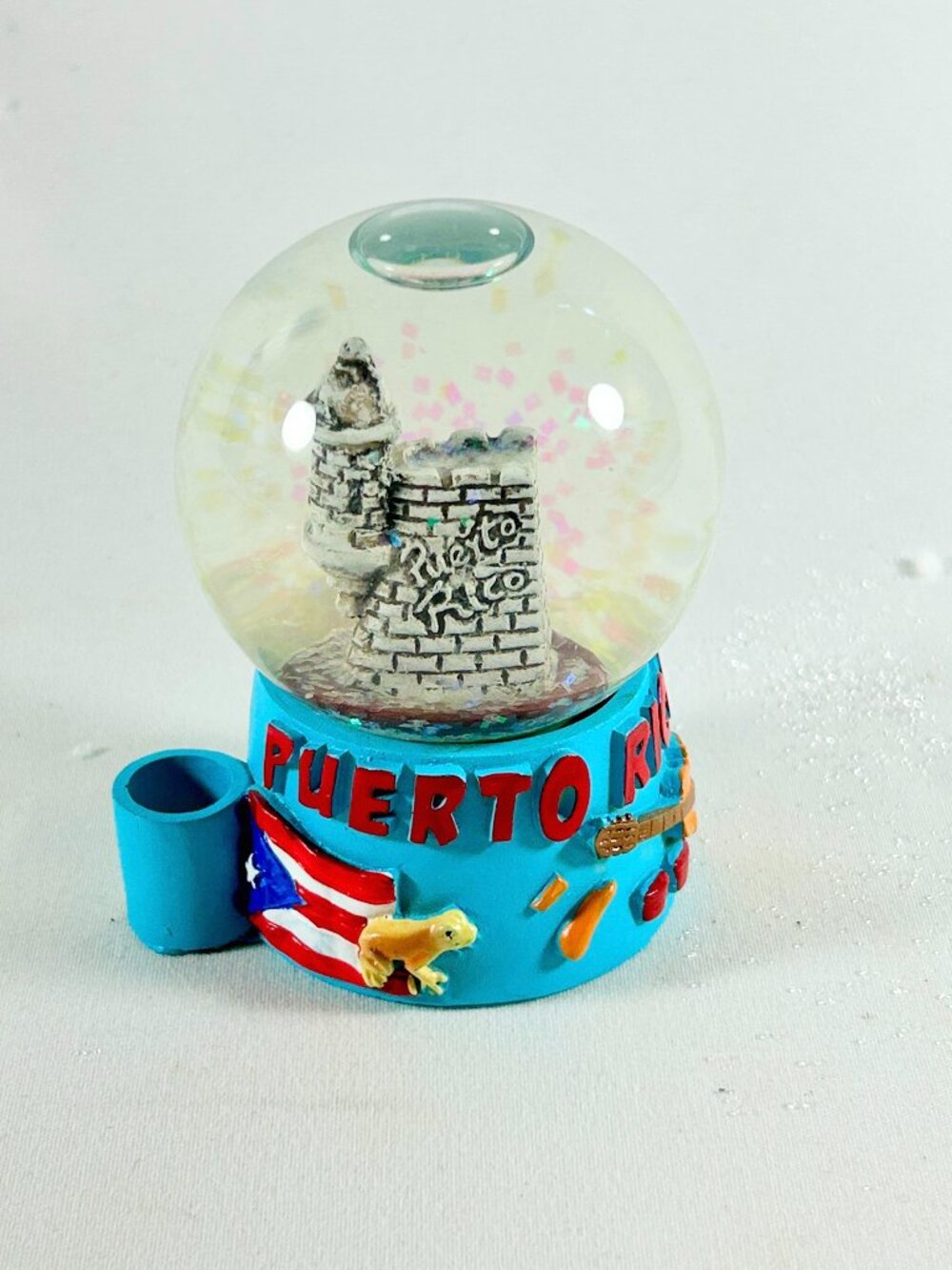 Miniature Snow Globe Puerto Rican W/Fort Castillo San Felipe del Morro